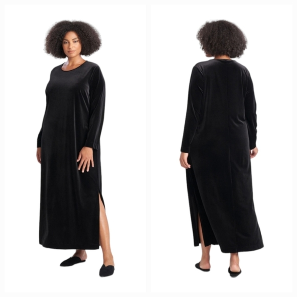 Natori Black Velvet NATALIE LOUNGER Maxi Dress Size Mediumโ